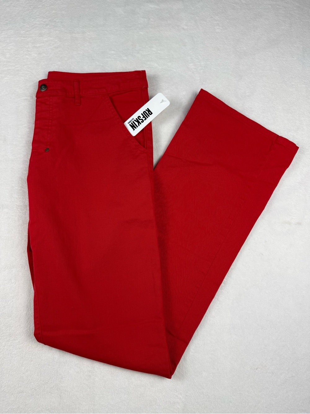 NWT Rufskin Matelot Men’s Red Flared Bell Cotton Pants Designer Wide Leg Size 34